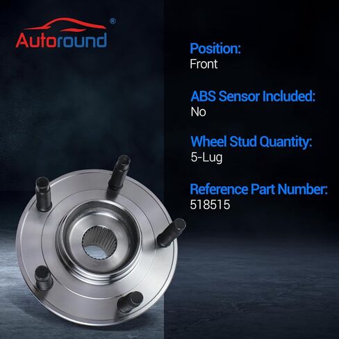 مجموعة محور العجلة الأمامية 518515 من Autoround متوافقة مع Ford Escape 2001-2012، Mazda Tribute 2001-2011، Mercury Mariner 2005-2011، 5 عروات in Kuwait