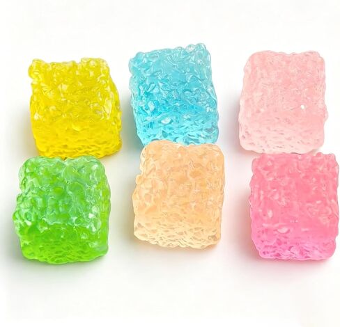 30 Pcs Colorful Soft Resin Fake Candy Charms, 3D Simulation Sugar Cube Gummy Decorations for DIY Decor, Phone Case, Nail Art, Handmade Ornaments in Saudi Arabia