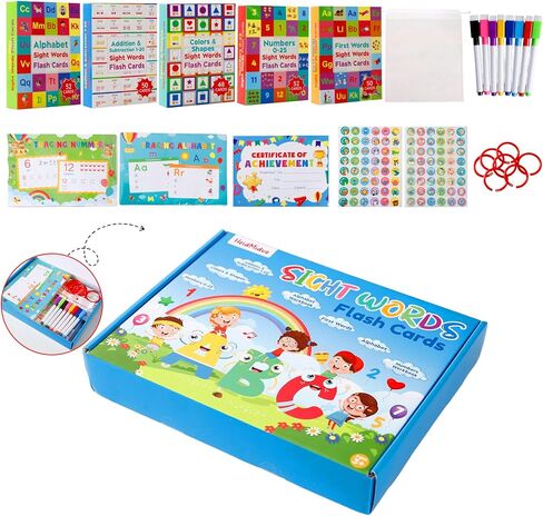Alphabet ABC,Addition and Subtraction,Number,First Words,Shapes,Color Flash Cards 7 Set,568 Words Double-Sided Kindergarten Preschool Educational Pre k Flash Cards,Toddler FlashCards for Kids Ages 3+ in Kuwait