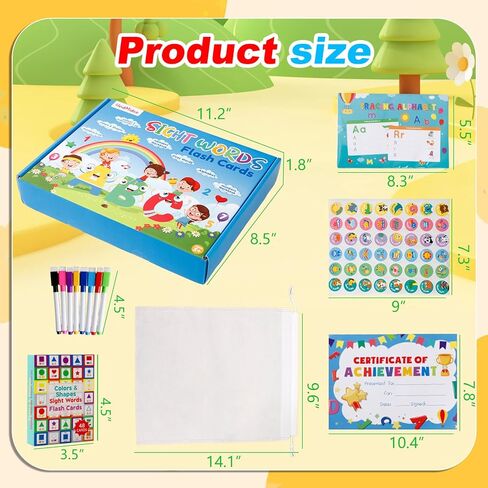 Alphabet ABC,Addition and Subtraction,Number,First Words,Shapes,Color Flash Cards 7 Set,568 Words Double-Sided Kindergarten Preschool Educational Pre k Flash Cards,Toddler FlashCards for Kids Ages 3+ in Kuwait