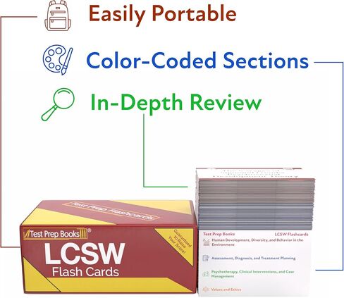 LCSW Study Cards 2026-2027: ASWB Clinical Exam Prep for The Licensed Clinical Social Work Exam [Full Color Cards] in Saudi Arabia