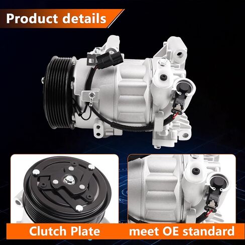 Air Conditioner AC Compressor with A/C Clutch Compatible with 2017-2022 CR-V (1.5L Only) & 2016-2021 Civic (1.5L Only), Replace 388105AAA01 388105AAA02 388105AAA03 in Saudi Arabia