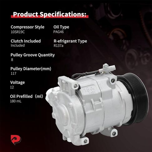 ضاغط تكييف الهواء PHOBOOS مع قابض متوافق مع Toyota Sequoia 2008-2022، Land Cruiser 2008-2011 2013-2021 وLexus GX460 2010-2023، LX570 2008-2011 2013-2020، Ref.CO29109C in Kuwait