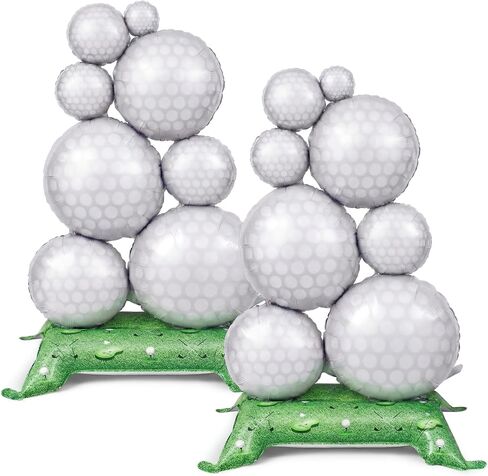 Soulchen 2 Pcs 3.5 ft Giant Self Standing Golf Balloons Freestanding Foil Balloons for Golf Birthday Party Decoration Team Celebration Decor Backyard BBQ Sports Themed Party Supplies in Kuwait