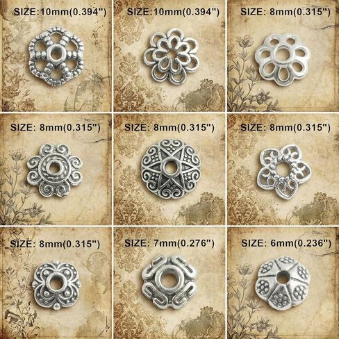 360 Pcs Bead Caps Antique Silver Filigree Metal Alloy Flower Cup Shapes for Bracelet Necklace Earring Jewelry Making in Saudi Arabia