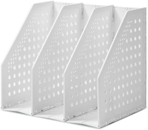 Bookshelf Desktop Storage Rack, Stationery Office Desktop File Organizer, Retractable File Holder(White) in Kuwait