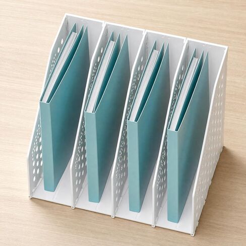 Bookshelf Desktop Storage Rack, Stationery Office Desktop File Organizer, Retractable File Holder(White) in Kuwait