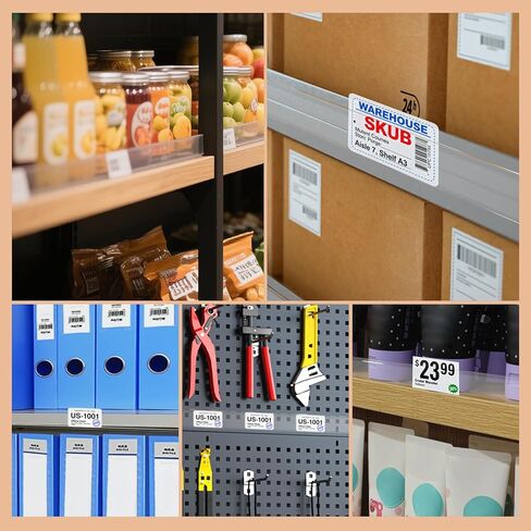 60 Pcs Shelf Label Strips, 1.5" H x 48" L Shelf Label Holders, Self Adhesive Clear PVC Ticket Channel, Price Tag Holder for Metal Wood Plastic Rack in Kuwait