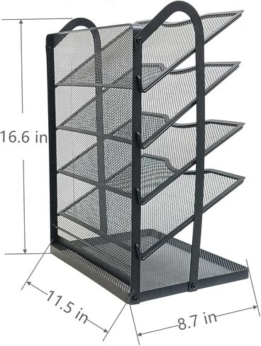 5 Tier Metal Desk File Organizer -File Folder Racks & Holders，Filing for Office Document Storage,Black in Saudi Arabia