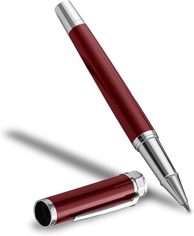 قلم حبر جاف فاخر من Ellington - جودة ممتازة، تجربة كتابة سلسة، تصميم أنيق، يتضمن عبوتين حبر - مثالي للمحترفين وتقديم الهدايا (أسود وذهبي وردي) in Kuwait