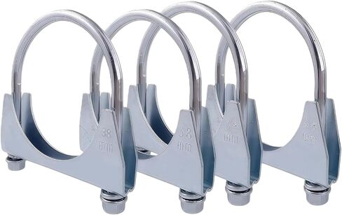 Exhaust U-Bolt Clamp Galvanized Carbon Steel Heavy Duty Muffler Clamp, Saddle Style for Exhaust System Repair & Diesel/Gas Pipes (silvery，1.5inch) in Saudi Arabia
