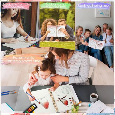 Easy-Learn Bird Watercolor Workbook, 12 Unique Bird Patterns, Bleed-Resistant Paper – Creative Gift for Adults & Teens in Kuwait