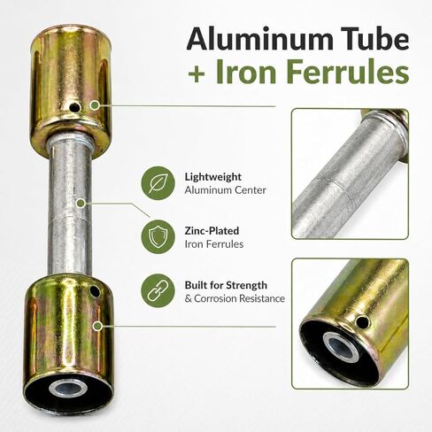 3PCS AC Hose Fitting Set #6#8#10, Straight Aluminum Splice with Iron Ferrules, A/C Refrigerant Line Fittings for 5/16" 13/32" 1/2" Standard Hose in Saudi Arabia