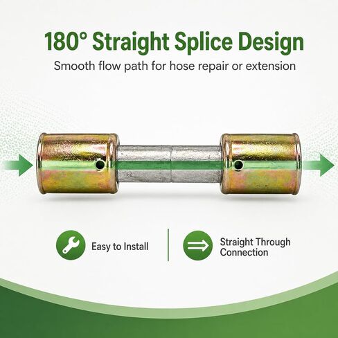 3PCS AC Hose Fitting Set #6#8#10, Straight Aluminum Splice with Iron Ferrules, A/C Refrigerant Line Fittings for 5/16" 13/32" 1/2" Standard Hose in Saudi Arabia