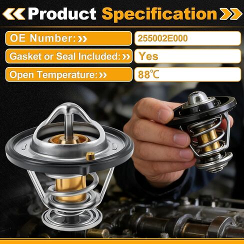 منظم حرارة مبرد المحرك 255002E000 لشركة Hyundai Elantra 2011-2016 2020-2022 نظام تبريد السيارات استبدال ترموستات مع الختم in Kuwait