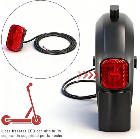 Electric Scooter Tail Light Replacement for Segway Ninebot F40 F65 Kickscooter, Warning Brake LED Lamp Tail Light Replacement Original Accessories in Kuwait
