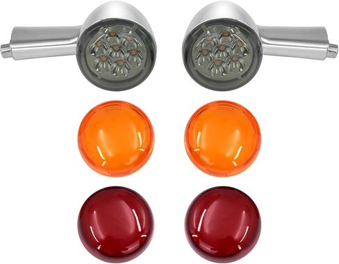 Rear Bullet Turn Signal LED Running Light Indicator Taillight w/ 6pcs Lens Fit for Harley Sportster XL 883 1200 1992-2022 (Long Arm-Chrome Housing) in Kuwait