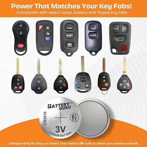 Car Key Battery for Toyota Yaris (2006-2019 Yaris Key Fob Batteries CR2016 3V Pack of 2) in Saudi Arabia