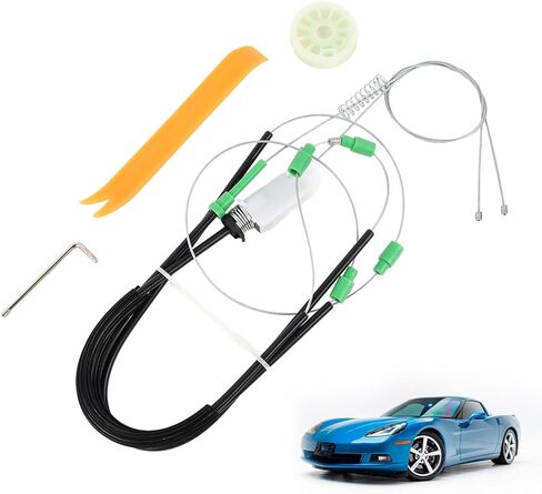 Front Driver Window Regulator Repair Kit Compatible with Chevrolet Corvette C6 2005 2006 2007 2008 2009 2010 2011 2012 2013 Front Left Driver Side Fixes Sticking/Slow in Saudi Arabia