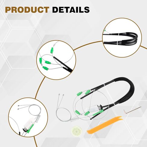 Front Driver Window Regulator Repair Kit Compatible with Chevrolet Corvette C6 2005 2006 2007 2008 2009 2010 2011 2012 2013 Front Left Driver Side Fixes Sticking/Slow in Saudi Arabia