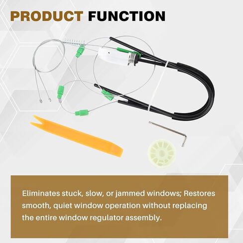 Front Driver Window Regulator Repair Kit Compatible with Chevrolet Corvette C6 2005 2006 2007 2008 2009 2010 2011 2012 2013 Front Left Driver Side Fixes Sticking/Slow in Saudi Arabia