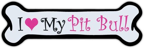 مغناطيس على شكل عظمة كلب وردي - I Love My Pit Bull (Pitbull Terrier) - السيارات والشاحنات والثلاجات in Kuwait