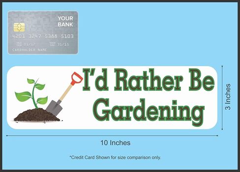 StickerTalk Id Rather Be Gardening Magnet, 10 inches by 3 inches in Kuwait
