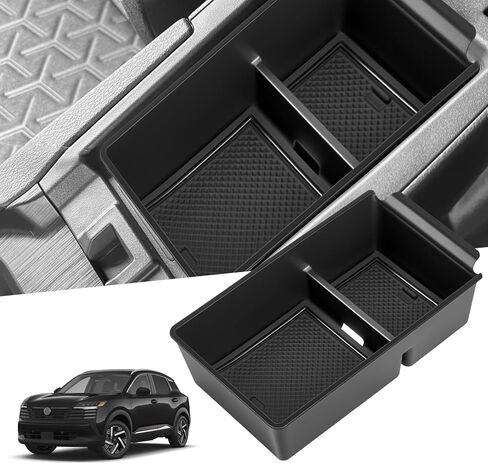 Center Console Organizer Compatible with Nissan Kicks S/SV/SR 2025-2026 Accessories,ABS Armrest Storage Box with Tray Car Interior Accessories,Black in Kuwait