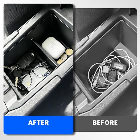 Center Console Organizer Compatible with Nissan Kicks S/SV/SR 2025-2026 Accessories,ABS Armrest Storage Box with Tray Car Interior Accessories,Black in Kuwait