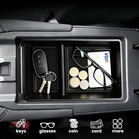 Center Console Organizer Compatible with Nissan Kicks S/SV/SR 2025-2026 Accessories,ABS Armrest Storage Box with Tray Car Interior Accessories,Black in Kuwait