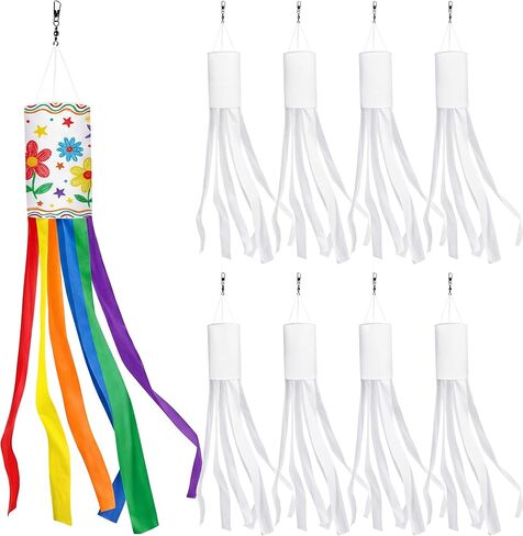 Color Your Own Windsock Easter Spring Craft Kit DIY White Windsock Outdoor Heavy Duty Hanging Decoration Summer Camps Craft Garden Decor(2 Pack) in Kuwait
