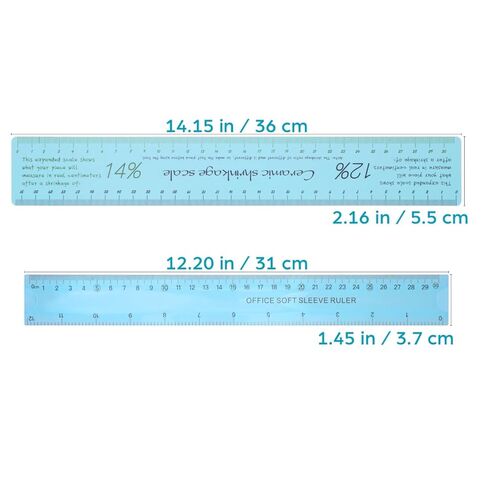 2pcs Ceramic Shrinkage Scale Ruler, Clay Ceramic Measuring Ruler Pottery Sculpture Measuring Tool with Standard Ruler Plastic Flexible Scale Ruler - Standard &Amp; Metric - Trimming Shaping Carving in Kuwait