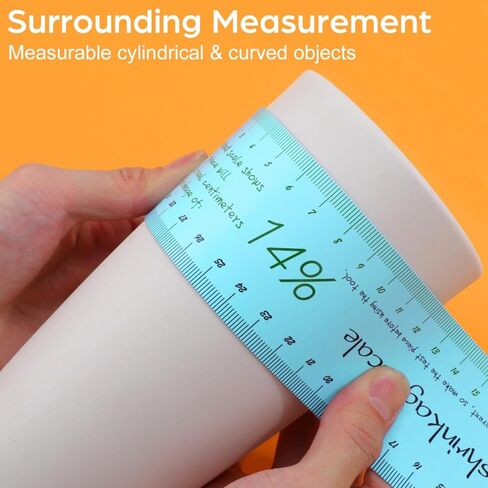 2pcs Ceramic Shrinkage Scale Ruler, Clay Ceramic Measuring Ruler Pottery Sculpture Measuring Tool with Standard Ruler Plastic Flexible Scale Ruler - Standard &Amp; Metric - Trimming Shaping Carving in Kuwait