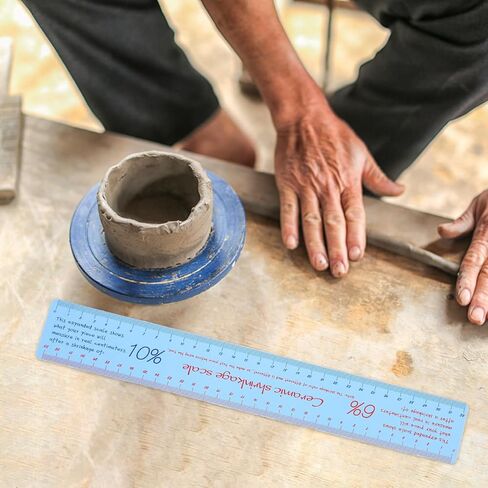 2pcs Ceramic Shrinkage Scale Ruler, Clay Ceramic Measuring Ruler Pottery Sculpture Measuring Tool with Standard Ruler Plastic Flexible Scale Ruler - Standard &Amp; Metric - Trimming Shaping Carving in Kuwait