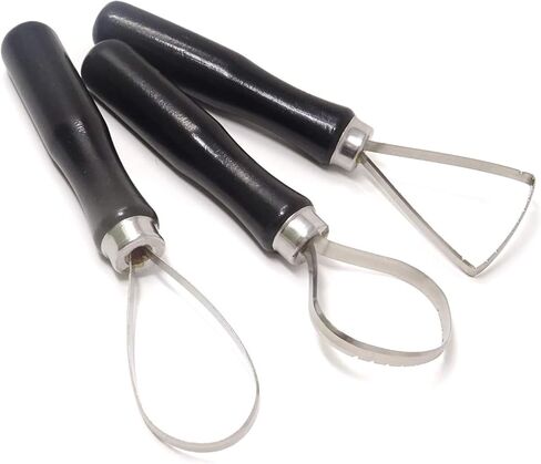 KooingTech Clay Tools, Clay Sculpting Tools 3 PCS, Clay Carving Tools with Handmade Handle Wooden Sculpture Tools, Pottery Sculpting Tools, Sawtooth Steel Pottery Tools for Carving in Kuwait