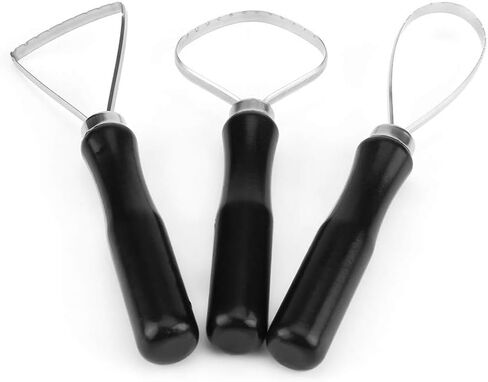 KooingTech Clay Tools, Clay Sculpting Tools 3 PCS, Clay Carving Tools with Handmade Handle Wooden Sculpture Tools, Pottery Sculpting Tools, Sawtooth Steel Pottery Tools for Carving in Kuwait