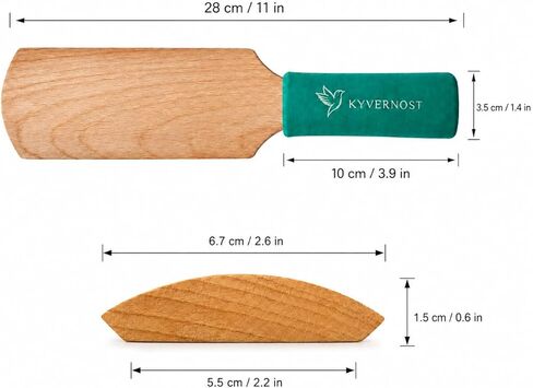 KYVERNOST Large Pottery Paddle for Clay, Dual-Surface Wooden Clay Shaping Tool with Anti-Stick Fabric Sleeves, Foam Grip & 2 Spare Handles for Ceramic Handbuilding, Bowls, Mugs & Vases in Saudi Arabia