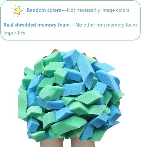 Bean Bag Filler, 10 Pounds Comfortable and Soft Shredded Memory Foam Filling Without Gel, Premium Random Colors BeanBag Stuffing for Various Pillows/Punching Bag/Couch Cushions/Pouf/Dog Bed in Kuwait