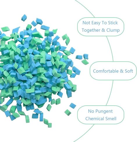 Bean Bag Filler, 10 Pounds Comfortable and Soft Shredded Memory Foam Filling Without Gel, Premium Random Colors BeanBag Stuffing for Various Pillows/Punching Bag/Couch Cushions/Pouf/Dog Bed in Kuwait
