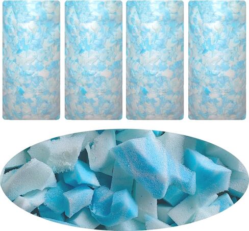Bean Bag Filler, 10 Pounds Comfortable and Soft Shredded Memory Foam Filling Without Gel, Premium Random Colors BeanBag Stuffing for Various Pillows/Punching Bag/Couch Cushions/Pouf/Dog Bed in Kuwait