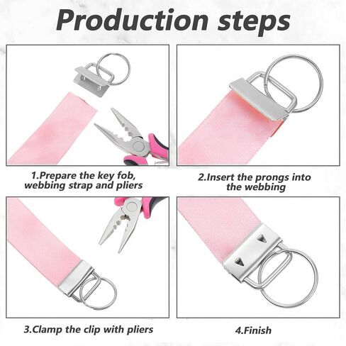 Dimeho Key Fob Hardware 150 Pcs, 1 Inch Keychain Wristlet Bulk Silver Metal Key Lanyard Keys Chain Making Hardware Supplies for Making Keys Chains Bags Hand Craft in Kuwait