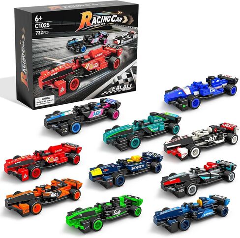 F1 Racing Car Building Block, F1 Speed Champions Toy,732 Pcs Model Car Kit, 10 Pack-Building Sets for Kids, Boys & Girls, Adults, Home Decor or Play, Gift Ideas for Birthdays, Christmas in Saudi Arabia
