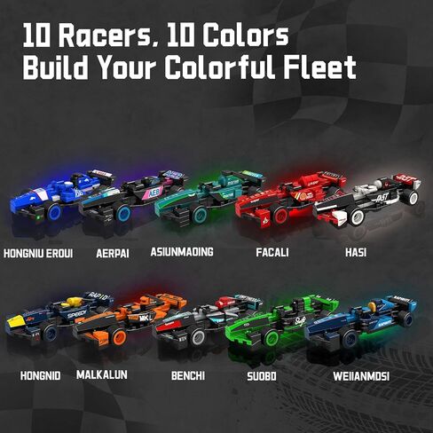 F1 Racing Car Building Block, F1 Speed Champions Toy,732 Pcs Model Car Kit, 10 Pack-Building Sets for Kids, Boys & Girls, Adults, Home Decor or Play, Gift Ideas for Birthdays, Christmas in Saudi Arabia