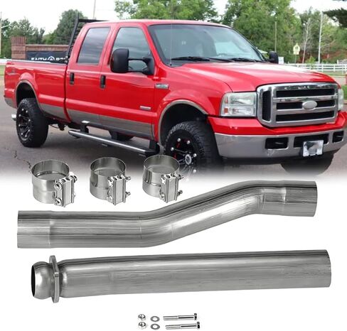 1pc Stainless Steel Exhaust Pipe Kit for 2003-2007 Ford F250 F350 6.0L 3.5" Powerstroke Diesel in Kuwait