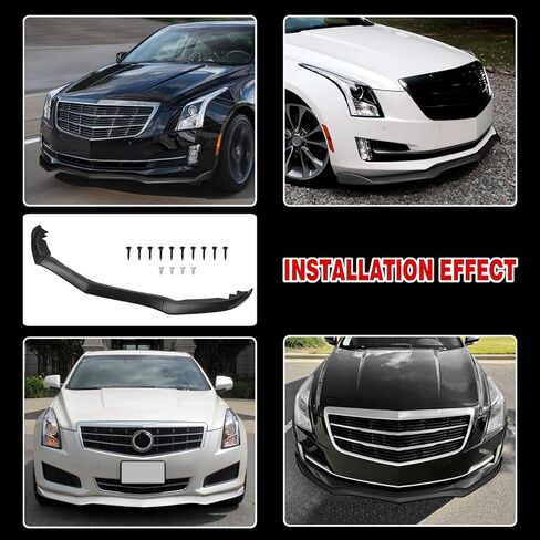 Front Bumper Lip Compatible with 2015 2016 2017 2018 for Cadillac ATS Coupe Base/Luxury 2015-2018 for Cadillac ATS Sedan Base/Luxury 2015-2016 for ATS Coupe Premium Glossy Black Front Lip in Saudi Arabia