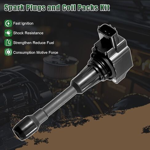 4PCS Ignition Coil Pack and Spark Plugs Set Compatible with Nissan Altima 07-18 L4 2.5L, for Cube 09-14 L4 1.8L, for Infiniti Q70 14-19 V8 5.6L, for FX50 09-13 V8 5.0L Replacement UF549 & 9029 in Saudi Arabia