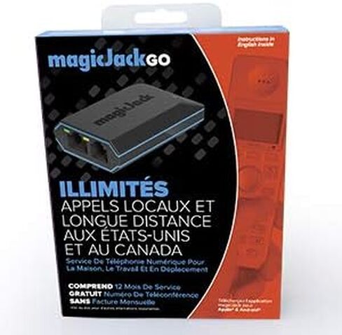 محول الهاتف MagicJackGO 2017 VOIP المحمول للمنزل وخدمة الهاتف الرقمي أثناء التنقل. قم بإجراء مكالمات محلية وبعيدة المدى غير محدودة إلى الولايات المتحدة وكندا. لا فاتورة شهرية. 2017 (1 حزمة) in Kuwait