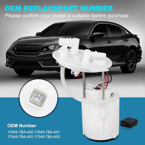 OTO-K Electric Fuel Pump Module Assembly Compatible with Honda Civic 2016-2020 1.5L 2.0L, Replaces# 17045-TBA-A02 17045-TBA-A03 17045-TBA-A00 17045-TBA-A01 in Saudi Arabia