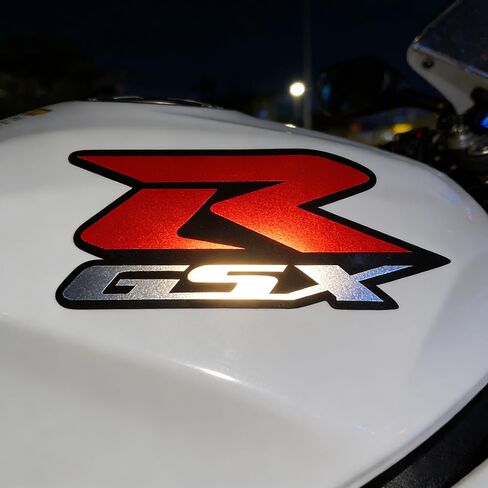 Motorcycle Reflective Flexible Vehicle Sticker Decorative Vinyl Bumper Sticks Gas Fuel Tank Badge Emblem Decals Sticker Compatible with GSXR 600 1000 750 1300 GSX-R in Saudi Arabia