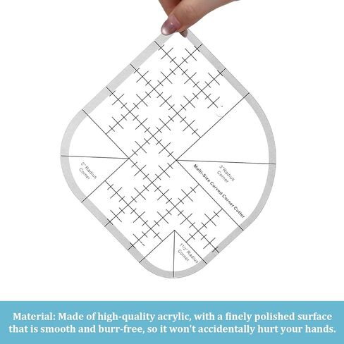 Rulers for Quilting and Sewing, Quilt Ruler Curved Corner Cutter Ruler Acrylic Quilting Templates for DIY Sewing in Kuwait